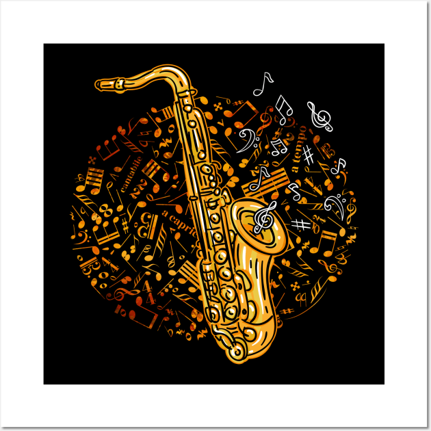 Retro Saxophone Wall Art by shirtsyoulike